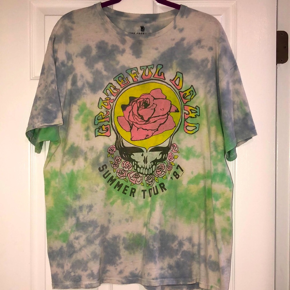 Junk Food Clothing Blue and Green Oversized Graphic Tee